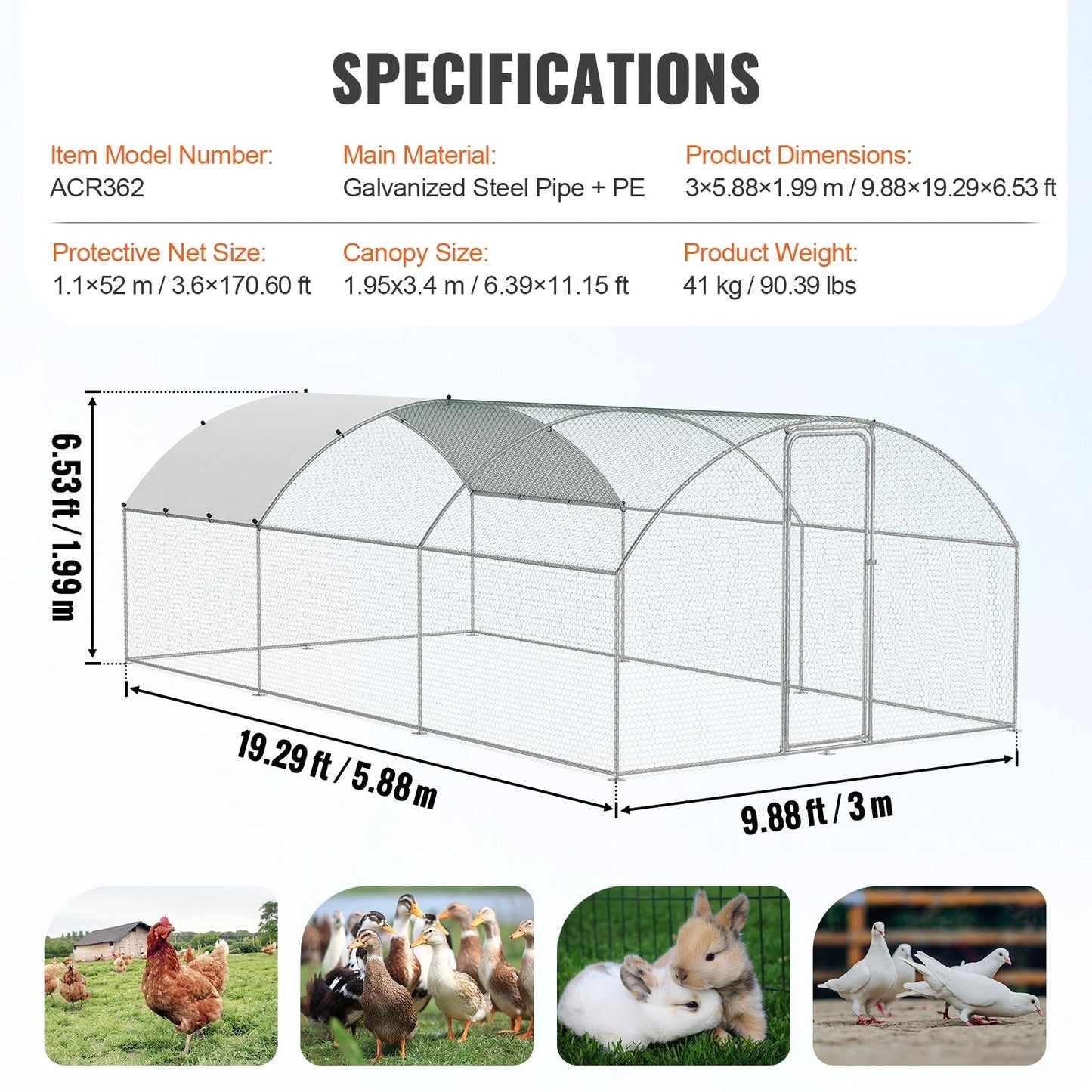 Chicken Coop Run 6m * 3m * 2m