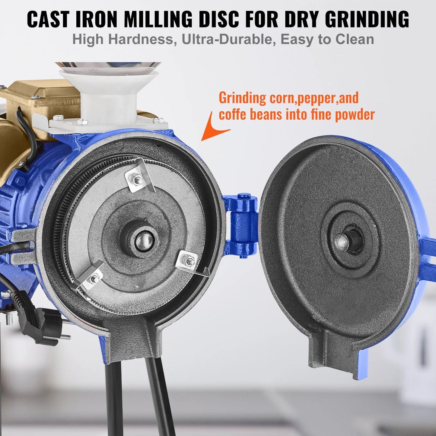 3000W Electric Grain Grinder Corn Wheat Flour Cereal Mill Wet & Dry