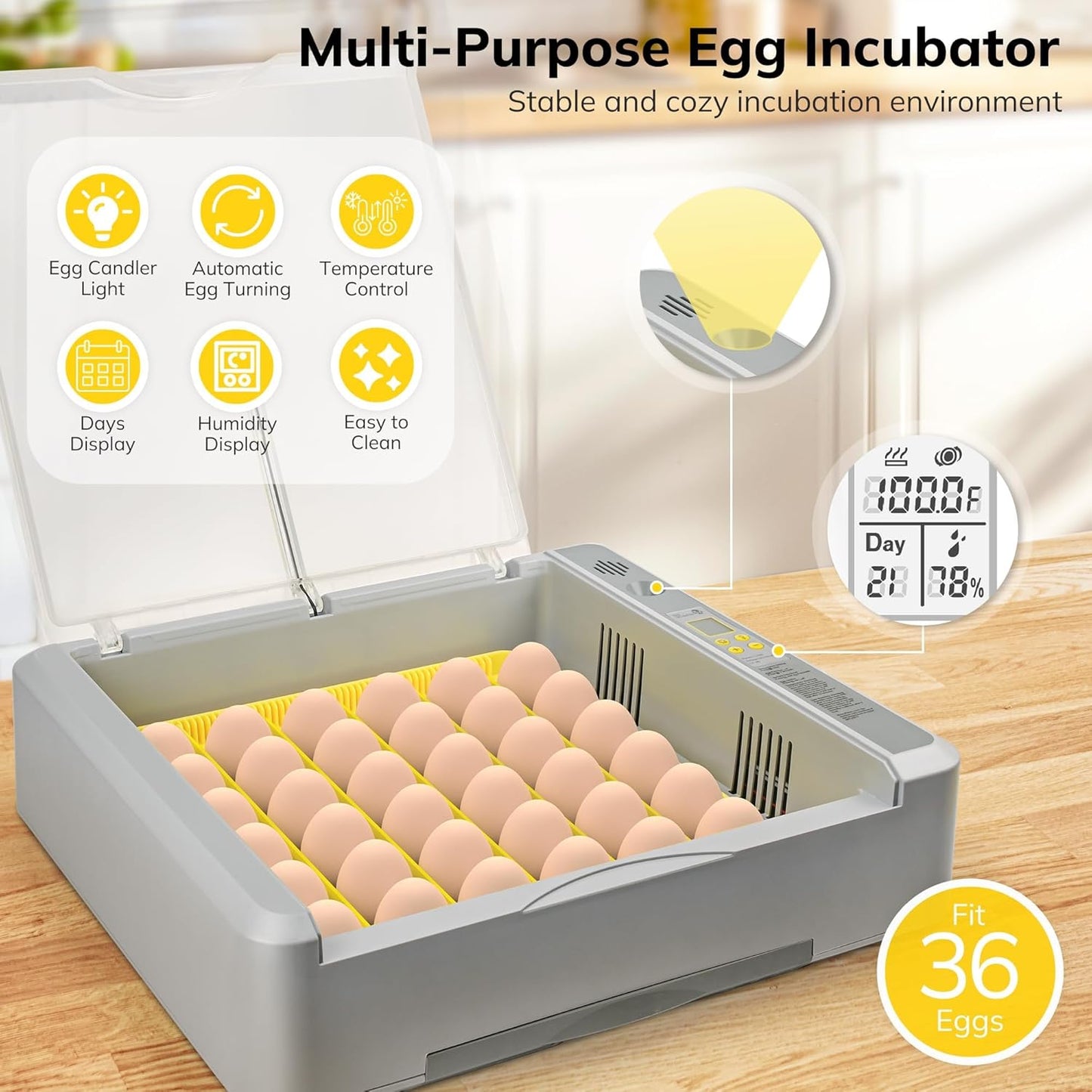 Egg Incubator Hatcher 36-120 Egg