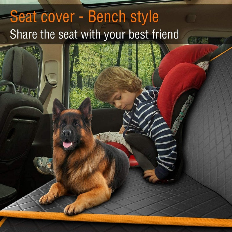 Large Back Seat Extender for Pets Water-Resistant Hard Bottom Dog Car Seat Cover