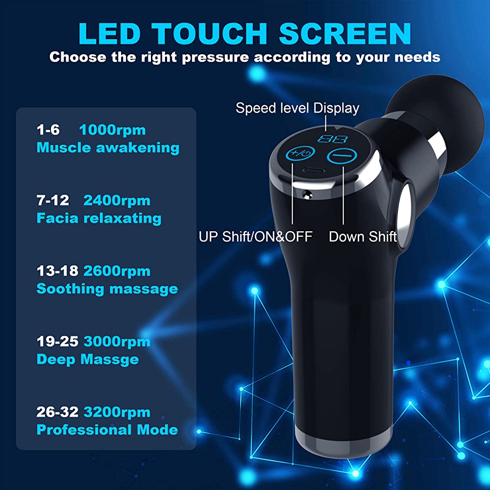 Mini Massage Gun with 4 Massage Heads