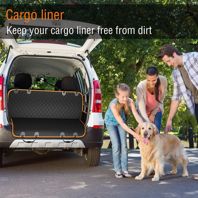 Large Back Seat Extender for Pets Water-Resistant Hard Bottom Dog Car Seat Cover