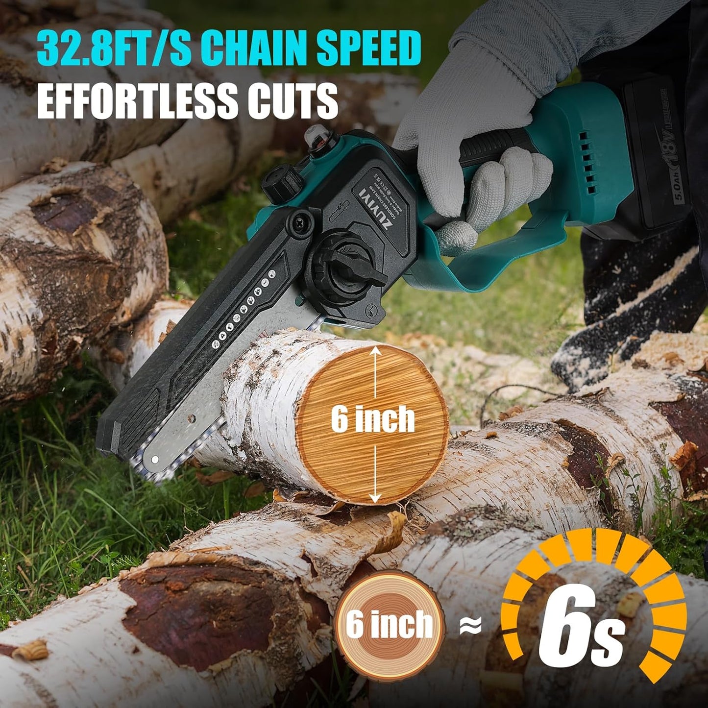 Mini Chain saw Cordless Power Chain Saws  6"