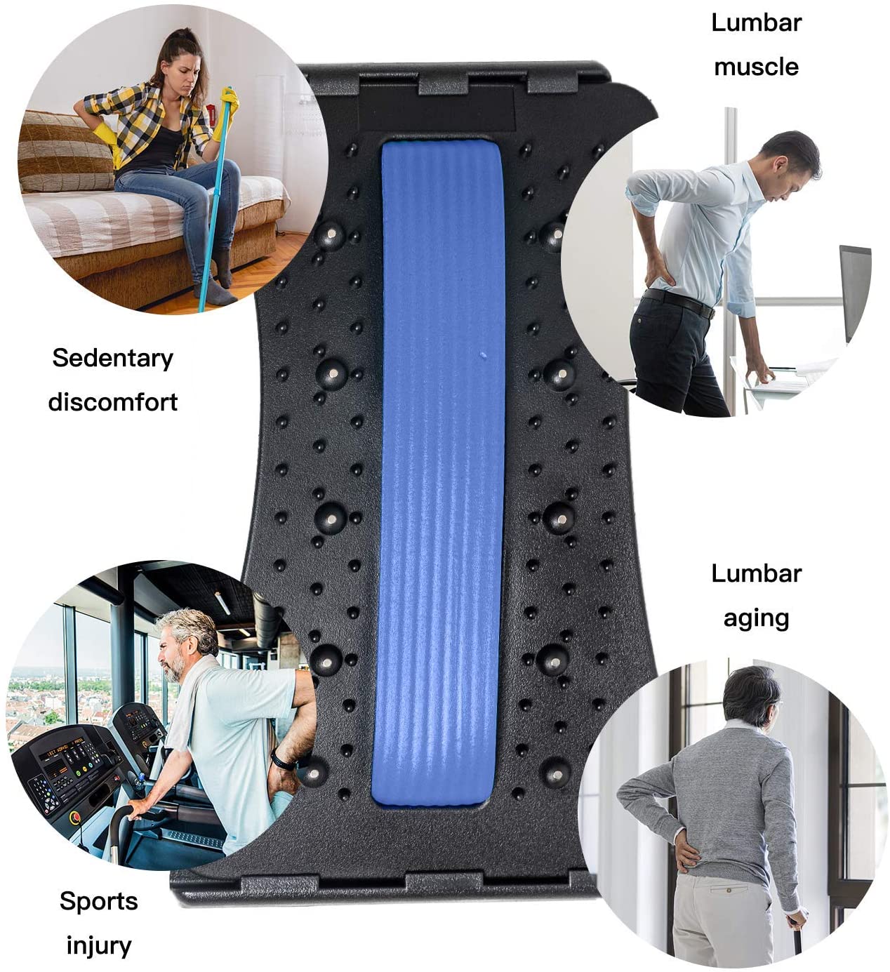 Back Stretcher for Lower Back Pain Relief, Multi Level Lumbar Support Spine Board for Bed, Chair and Car