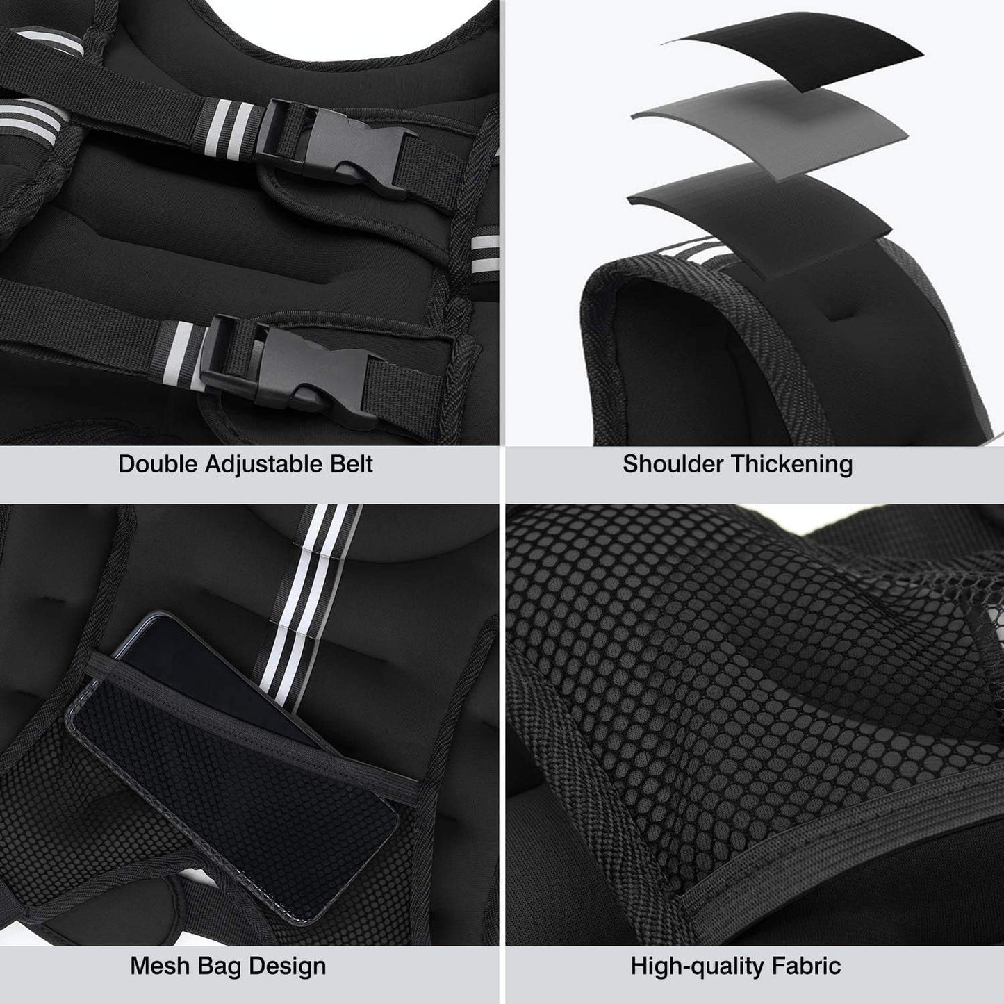 Weighted Vest Workout Equipment 10kg Adjustable