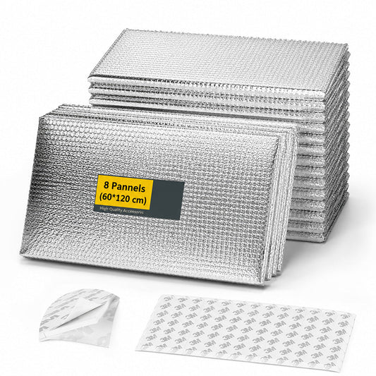 Garage Door Insulation DIY Kit –  8-Panel Reflective Insulation for Single Garage Door with Pre-Cut Panels and Adhesive Pads