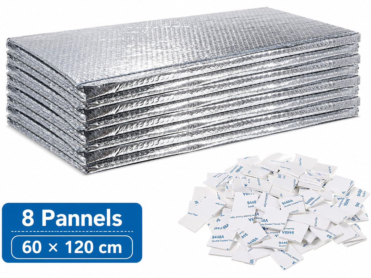 Garage Door Insulation DIY Kit –  8-Panel Reflective Insulation for Single Garage Door with Pre-Cut Panels and Adhesive Pads