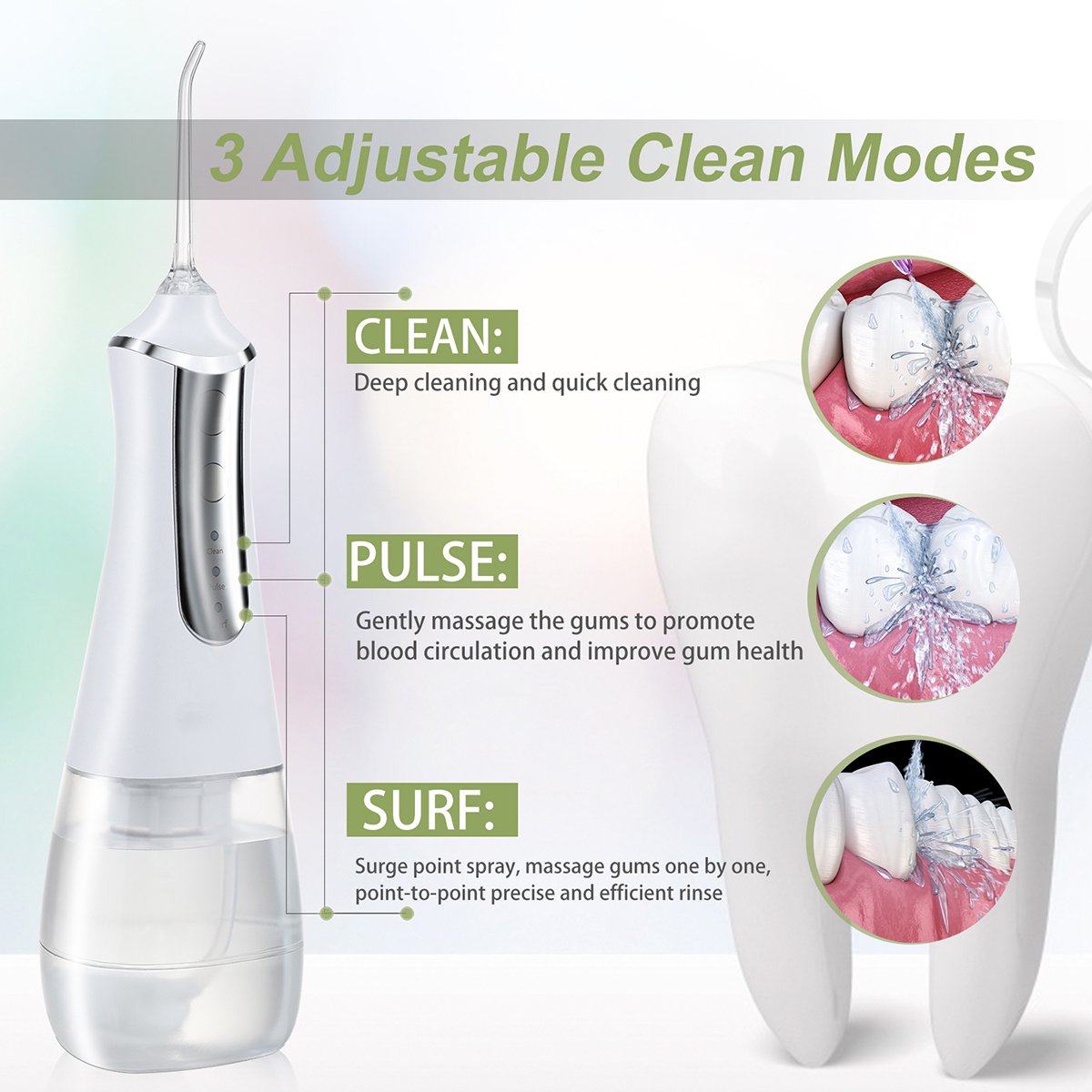 Water Flosser Cordless Teeth Cleaner