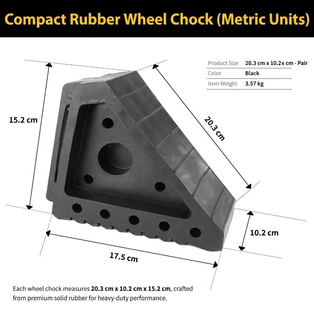 LARGE Safety Wheel Chocks – 2-Pack Heavy-Duty Non-Slip Vehicle Tire Stops