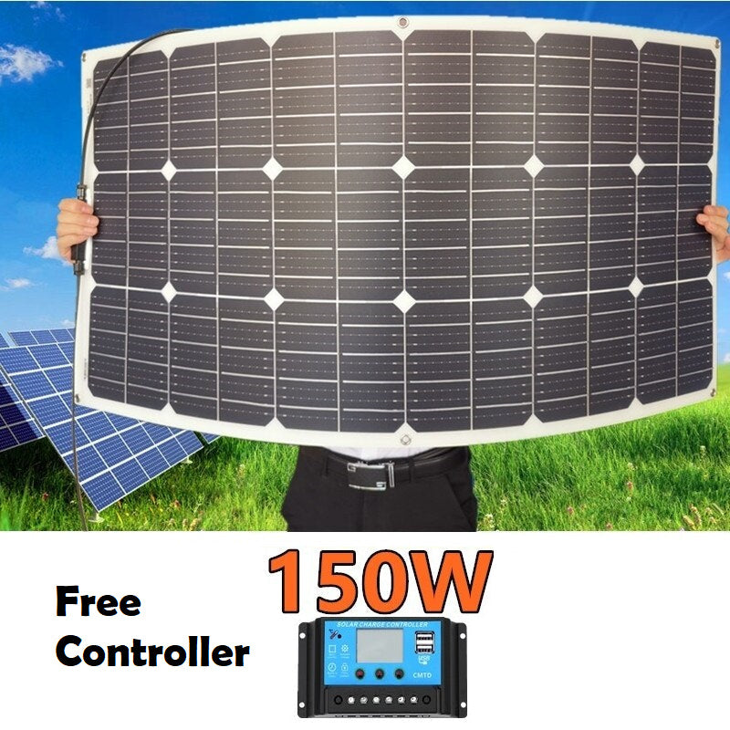 150W 18V Solar Panel Flexible Monocrystalline