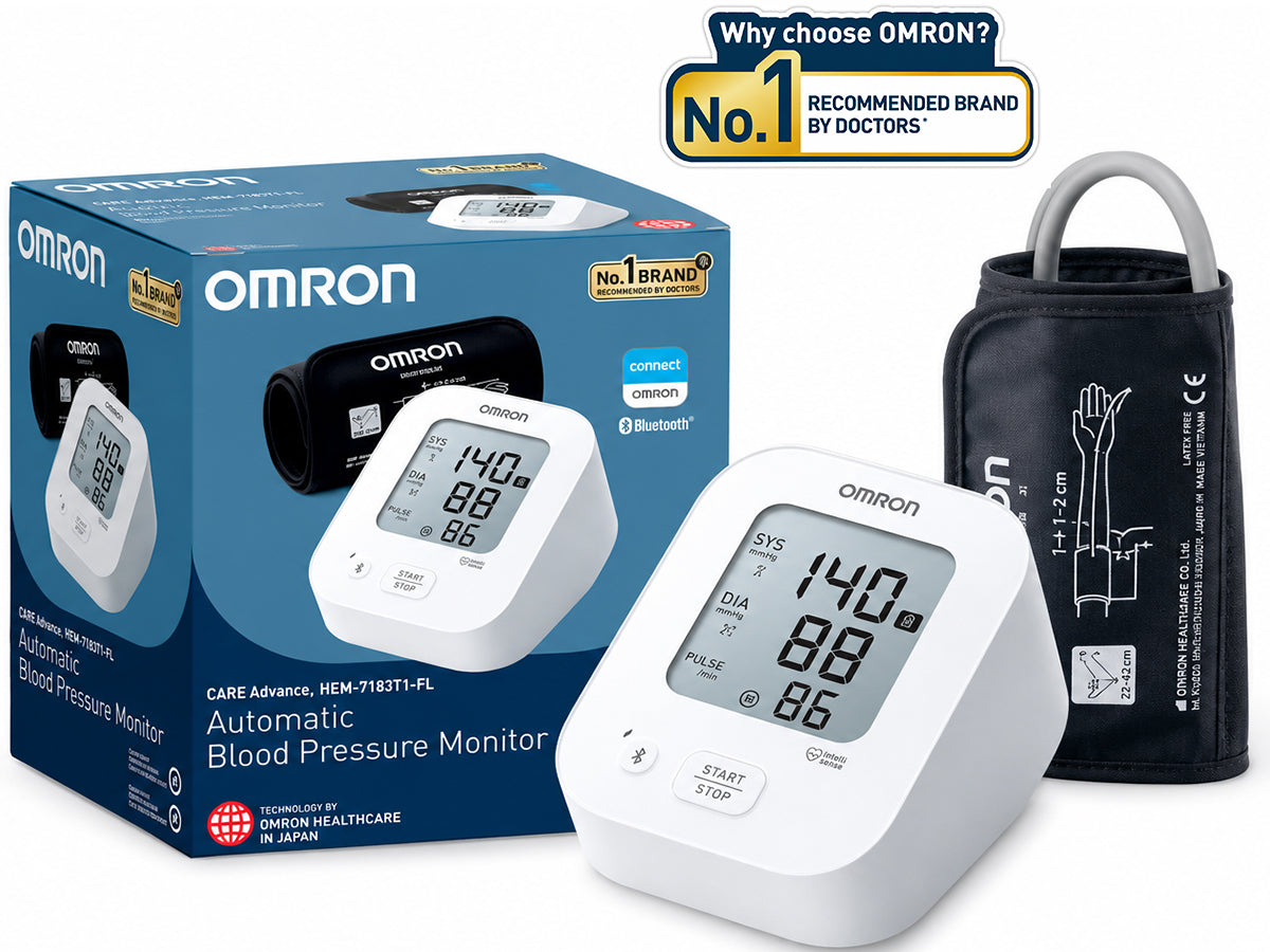 Omron Blood Pressure Monitor HEM-7183T1-FLB