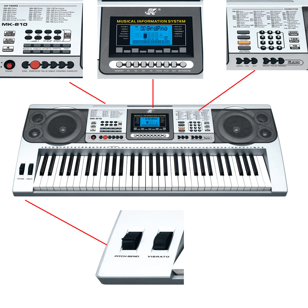 MK-810 61 Key Piano Keyboard