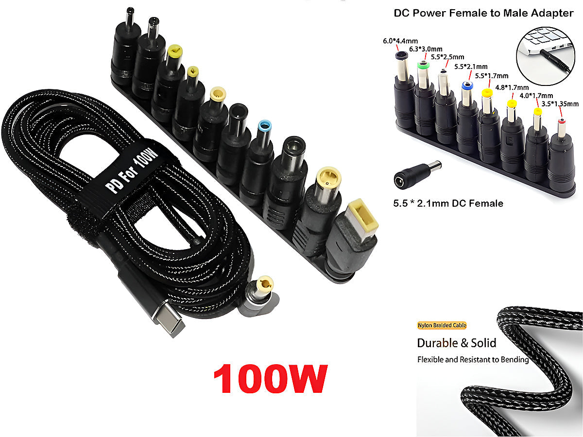 Universal USB-C Charger Cable Laptop Charger