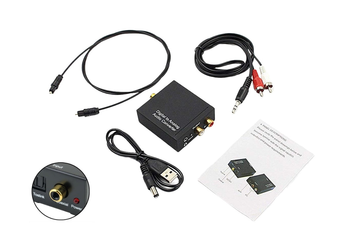 Digital Optical Toslink to RCA Audio Converter