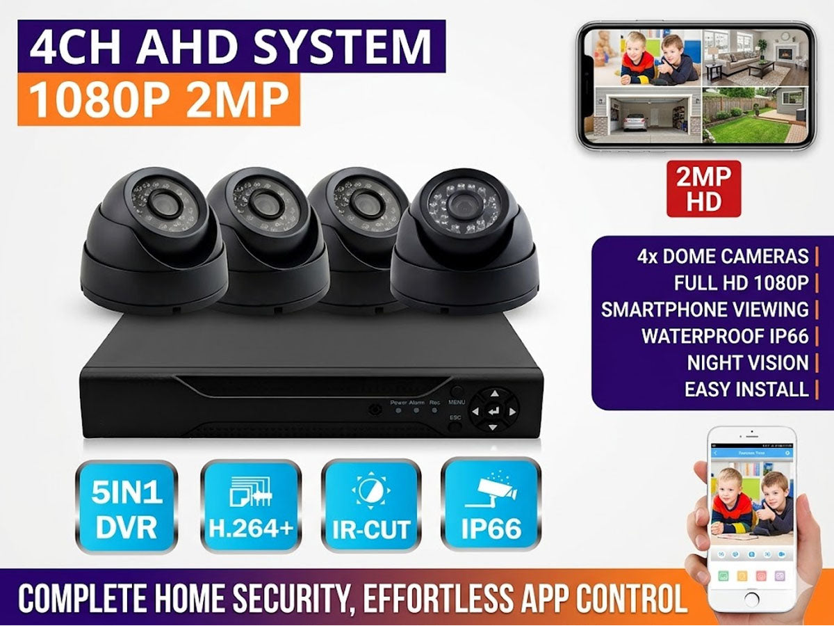 Security Camera System 2MP 4 Camera