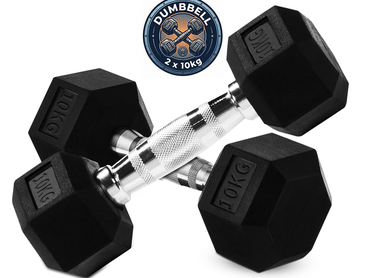 Dumbbell Set - 2X 10kg hex weights