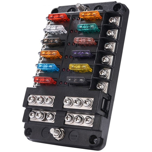 12 Circuit Negative Bus Blade Fuse Block
