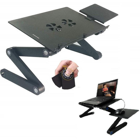 Adjustable Laptop Table Stand with Cooling Fan