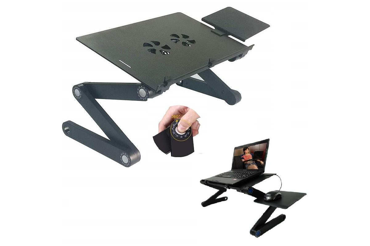 Adjustable Laptop Table Stand with Cooling Fan