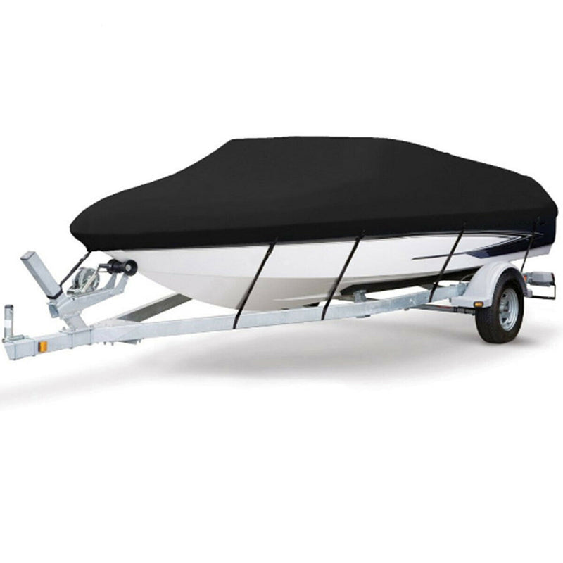 Boat Cover Heavy Duty – 600D Black Trailerable Boat Cover for 20–22ft V-Hull