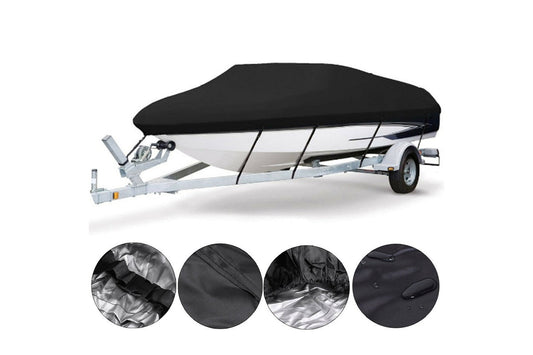 Boat Cover Heavy Duty – 600D Black Trailerable Boat Cover for 20–22ft V-Hull