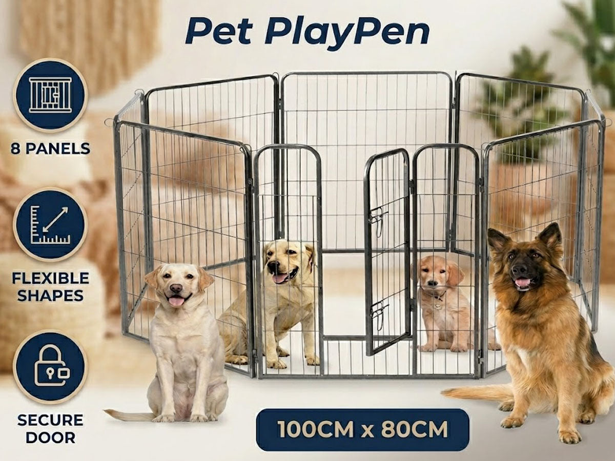 8 Panel Pet Playpen 100cm