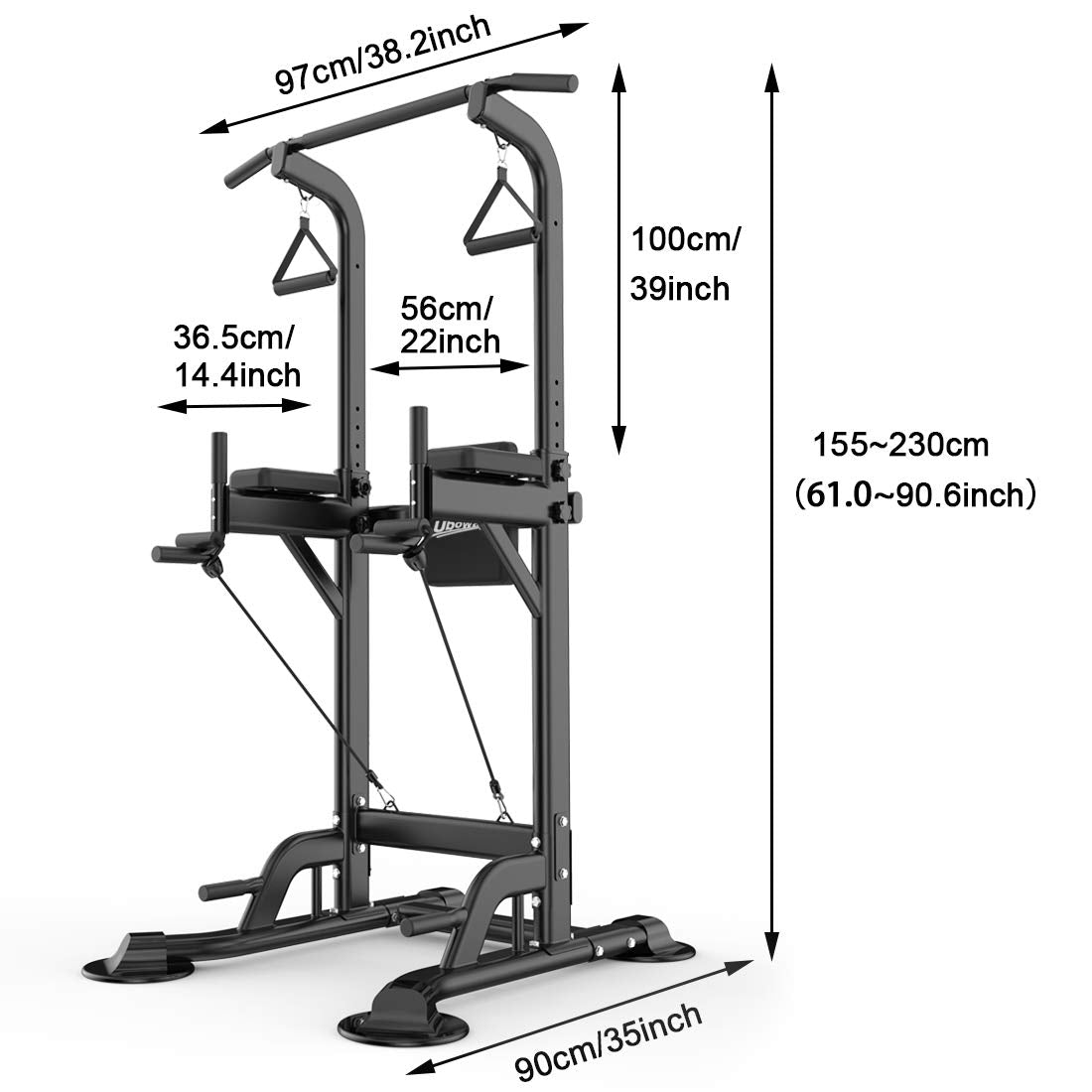 Power Tower Pull Up Bar Dip Station Bench