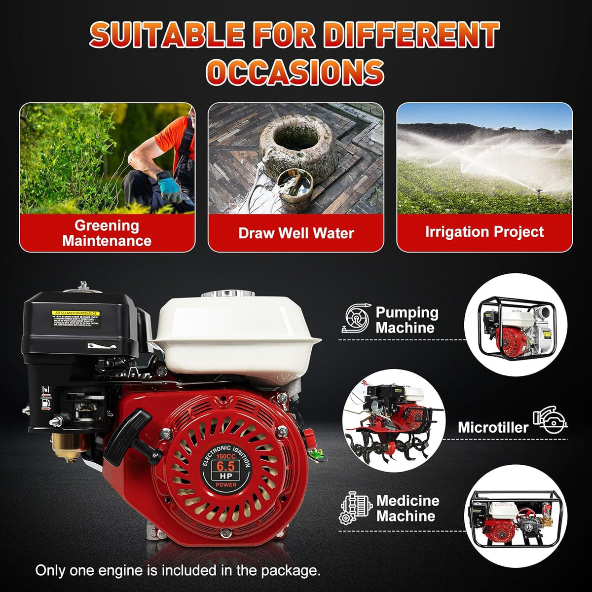 6.5Hp 196Cc 4 Stroke Petrol Engine 3.6L
