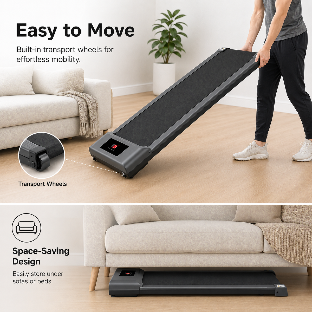 Walking Pad Treadmill Compact Flat