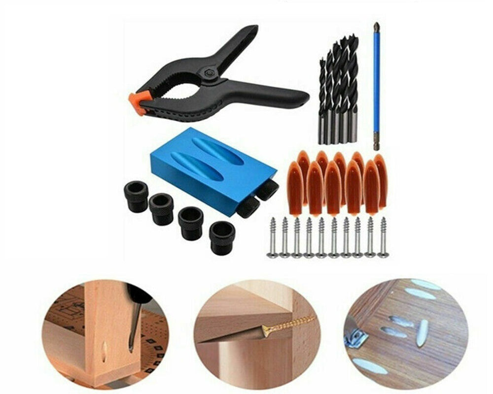 Pocket Hole Jig Kit Dowel Drill Joinery Screw Kit