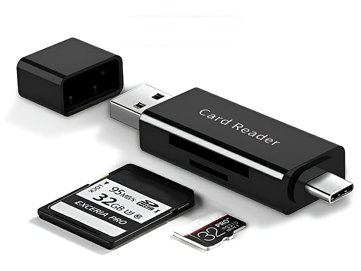 3 in 1 USB-C SD Micro SD Memory Card Reader