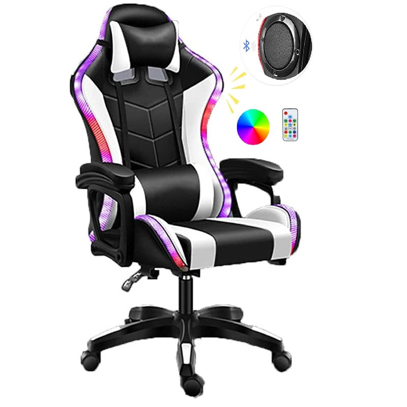 Gaming Chair with Footrest – RGB Gaming Chair with Speakers & Lights