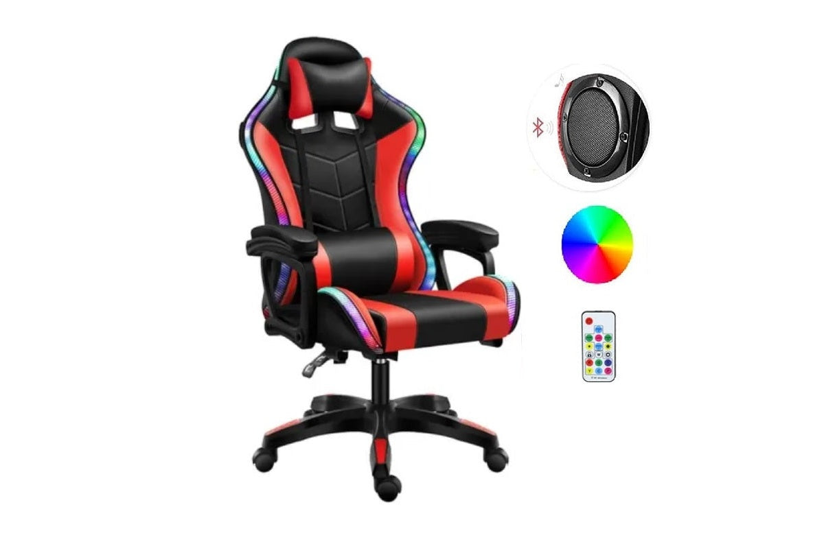 Gaming Chair with Footrest – RGB Gaming Chair with Speakers & Lights