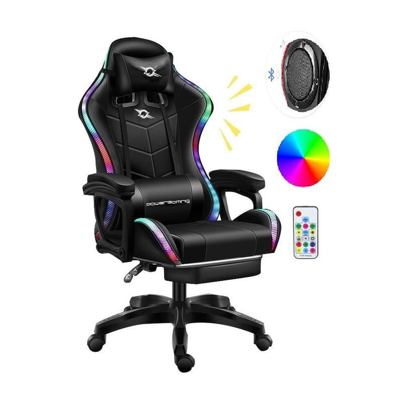 Gaming Chair with Footrest – RGB Gaming Chair with Speakers & Lights