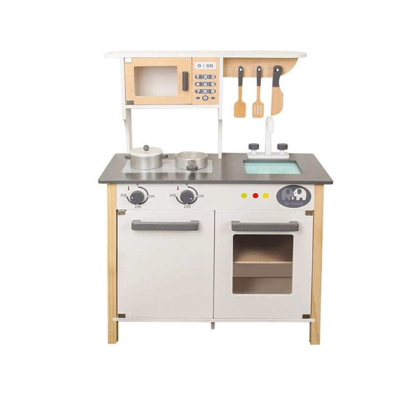 Wooden Play Kitchen Set Pretend Playset