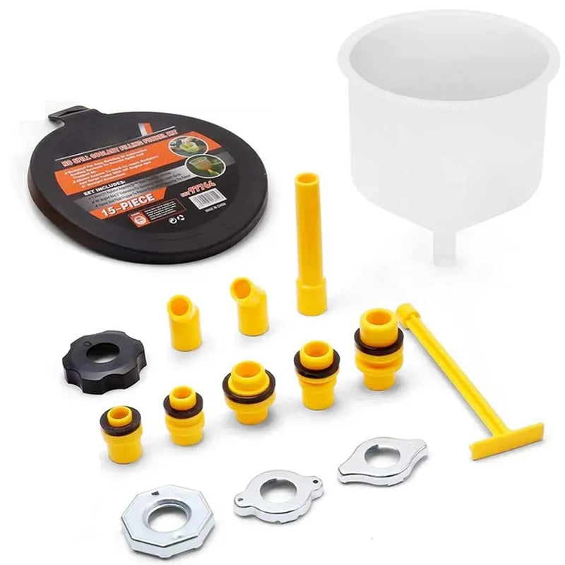 15-Pieces No Spill Coolant Filling Funnel Kit