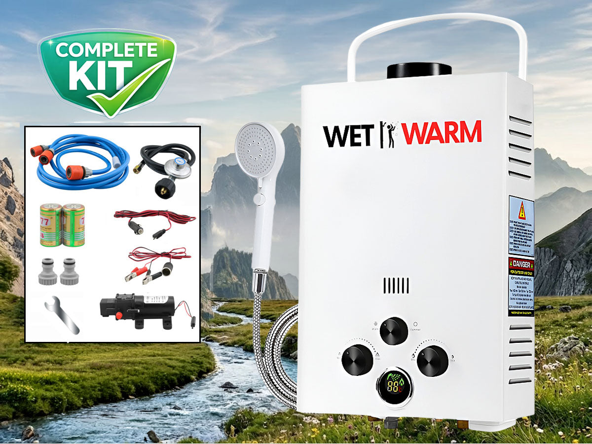 Gas Water Warmer 8L + 12V Pump