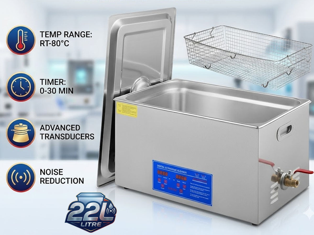 22L Ultrasonic Cleaner Stainless Steel with Digital Timer