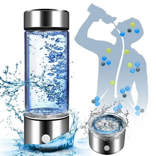 450ml Hydrogen Generator Water Bottle USB Hydrogen Water Ionizer Machine Portable Rechargeable Hydrogen-Infused Water Maker