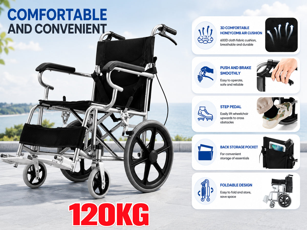 Folding Transit Wheelchair Lightweight