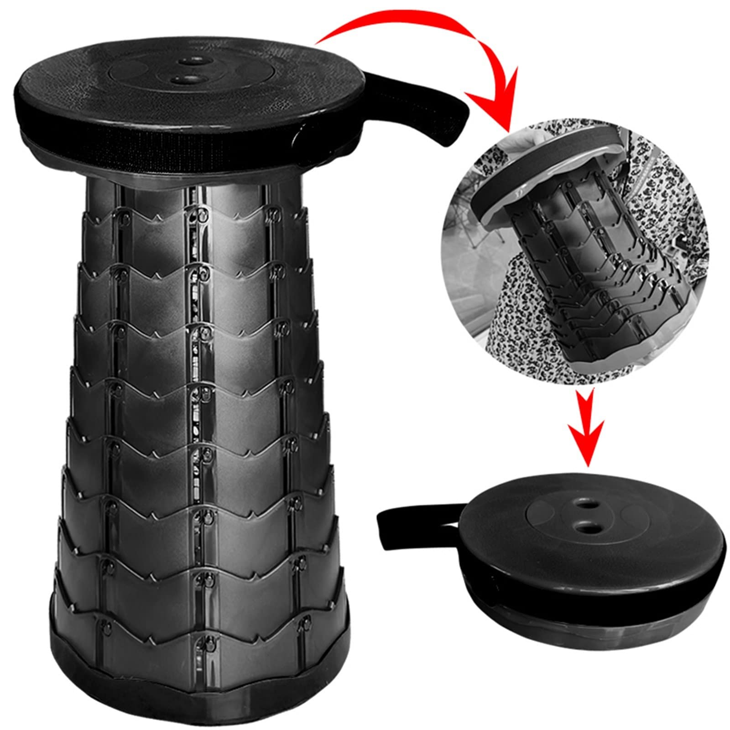 Outdoor Portable Folding Stool Retractable Travel Seat