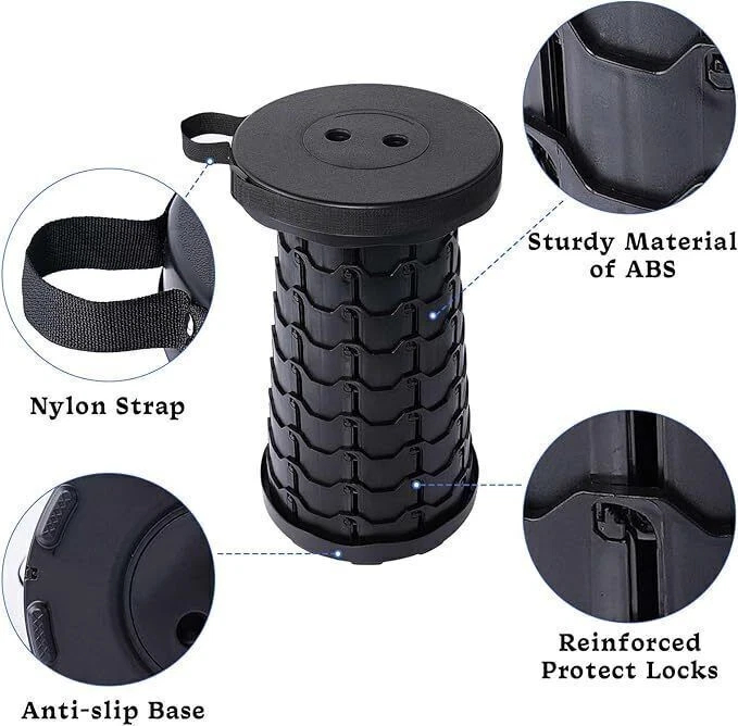 Outdoor Portable Folding Stool Retractable Travel Seat