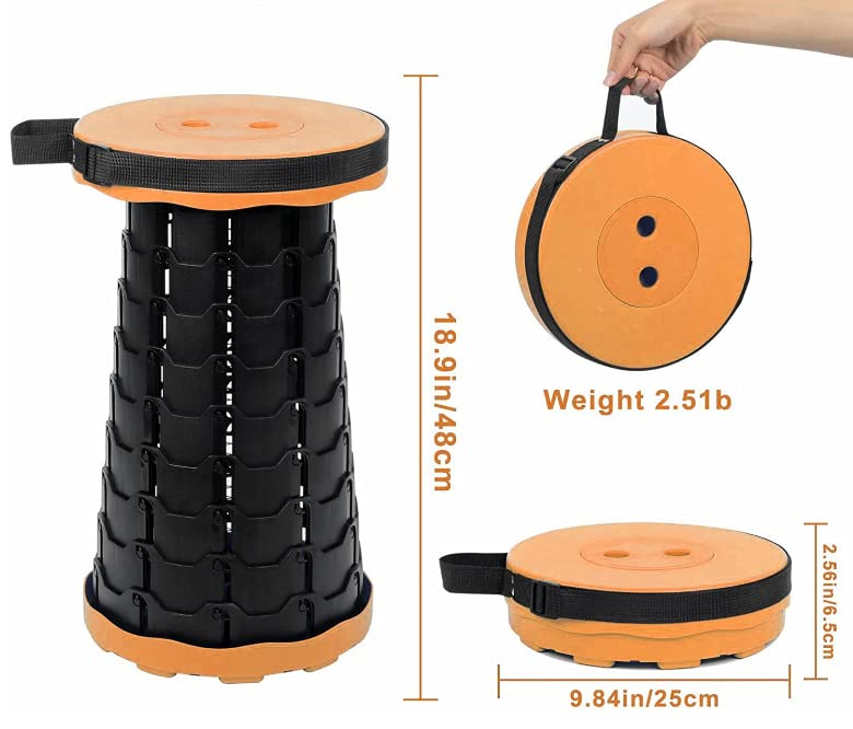 Outdoor Portable Folding Stool Retractable Travel Seat
