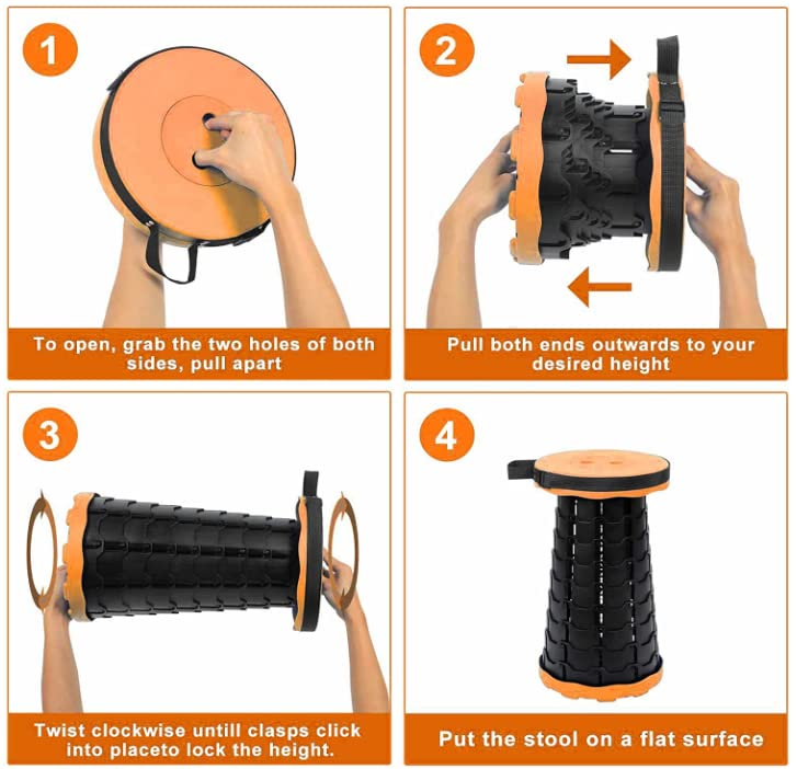 Outdoor Portable Folding Stool Retractable Travel Seat