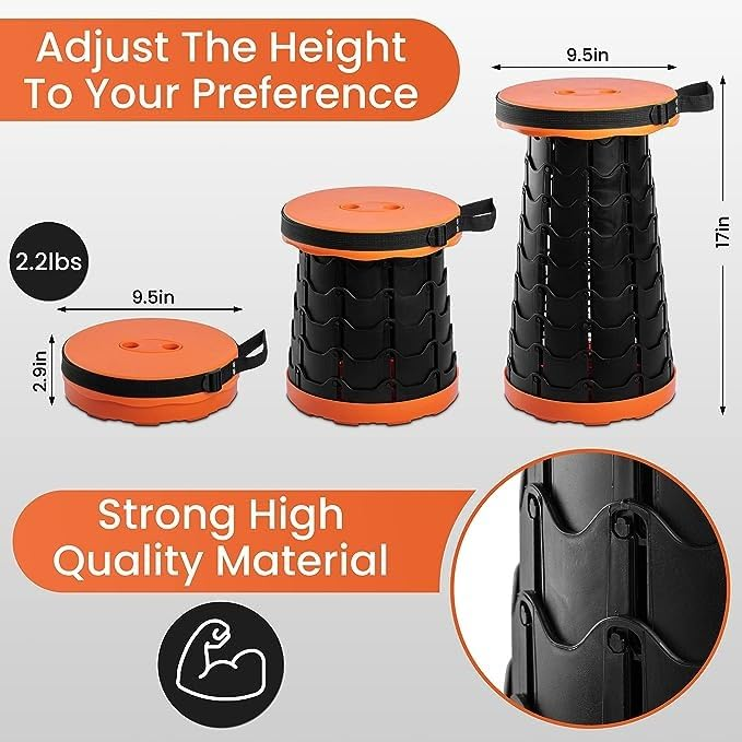 Outdoor Portable Folding Stool Retractable Travel Seat