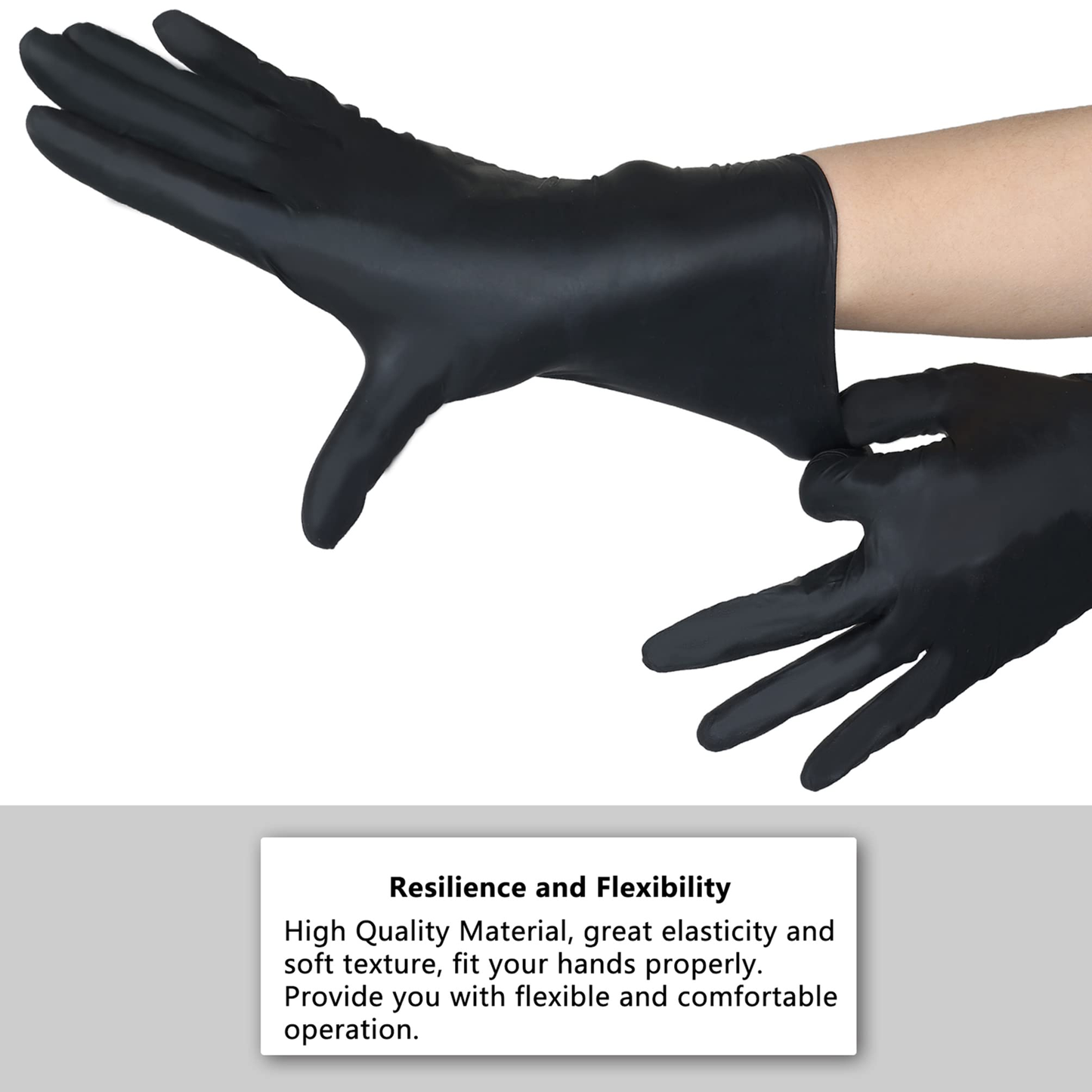 100x Disposable Nitrile Gloves Black - Medium