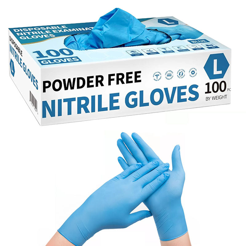 100x Disposable Nitrile Gloves Blue- Large