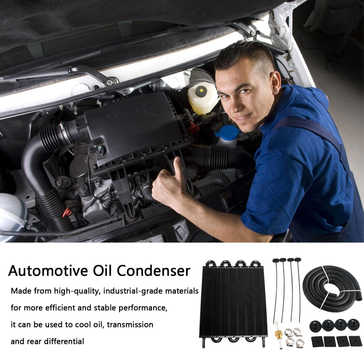 Engine Oil Cooler Radiator 8 Rows Kit