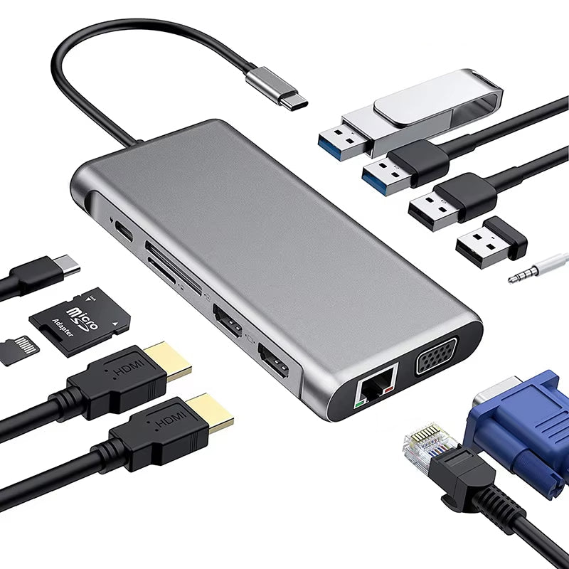 USB C Docking Station Type C 12-in-1