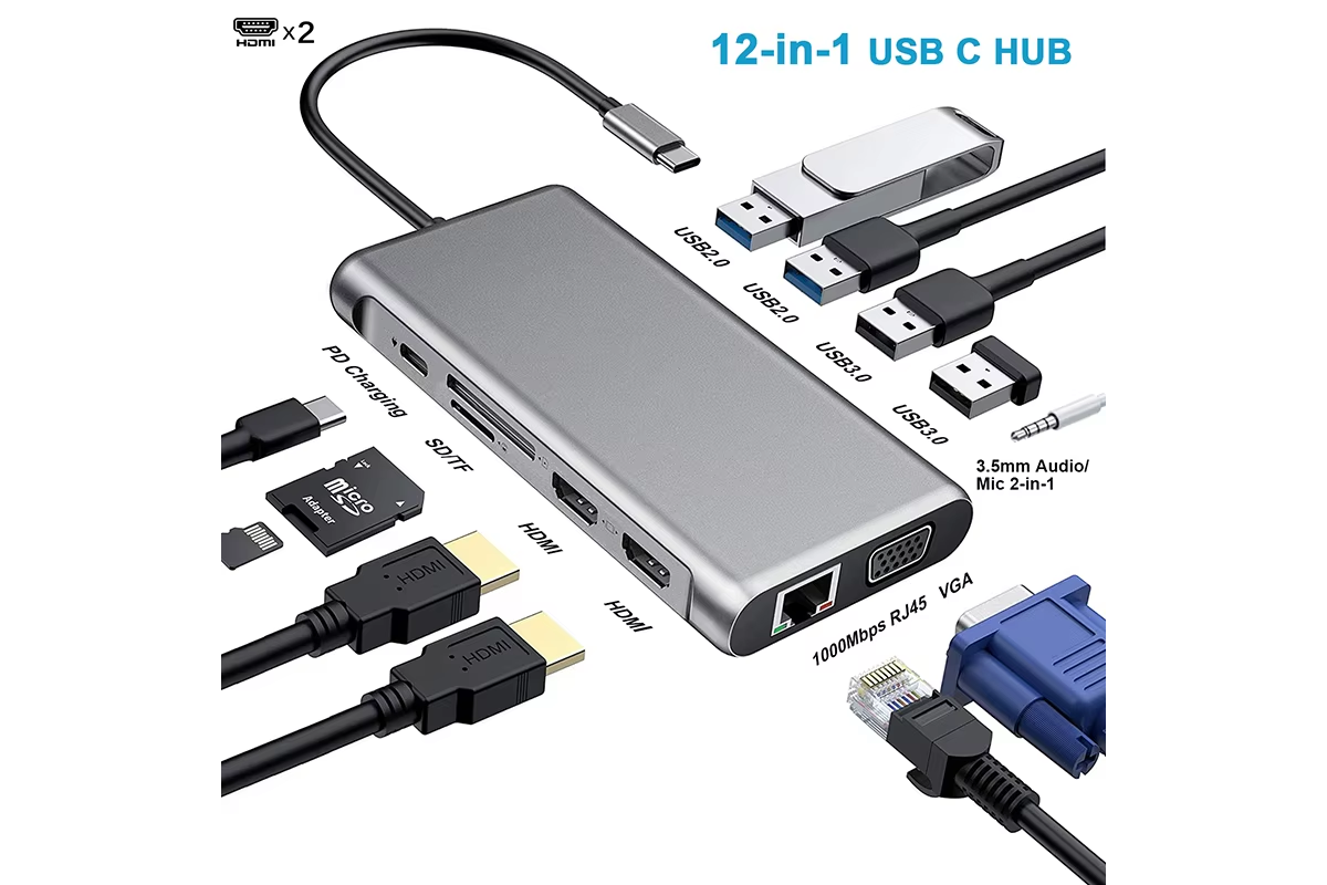 USB C Docking Station Type C 12-in-1